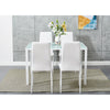 3 Colours Dining Table and 4 / 6 Padded Chairs Set Home Kitchen Furniture New