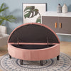 Semi-Circle Storage Footstool Ottoman Pouffe Stool Velvet Chair Upholstery Bench