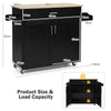 Kitchen Island Cart Rolling Storage Trolley Cart Serving Utility Trolley Black