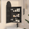 Arched Bathroom Mirror Cabinet Metal Framed Wall Mounted For Bathroom Corner