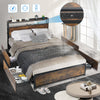 RGB Double Bed With LED Light With 4 Storage Drawer & 2 UK Socket 4ft6 Bed