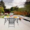 Garden Table Folding Mesh Chair Balcony Coffee Bistro Furniture w/ Umbrella Hole