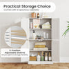 Pantry Cabinet Floor Storage Cabinet with Adjustable Shelves-White