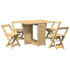 5 Piece Dining Set Foldable Wax Brown Pinewood K6T1