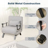 Sofa Bed Versatile Convert Single 4-in-1 6-Position 85° Sleeper Recliner L-Grey