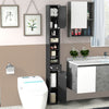 Bathroom Tall Cabinet Slim Freestanding Storage Organizer Cupboard With 2 Doors