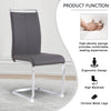 Dining Chairs Set of 4 Faux Leather with Stylish Cantilever Metal Frame Grey