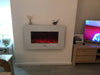 2025 TRUFLAME™ LED FLAMES 7 COLOUR WHITE GLASS FLAT WALL MOUNTED ELECTRIC FIRE