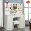 New LED Mirror Dressing Table Vanity Set with Stool Storage Cabinet Drawer Shelf
