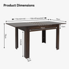 Expandable Dining Table Wooden Space Saving Compact 4-6 Seat Kitchen Desk Brown
