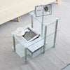 3 Tier Clear Tempered Glass Corner Sofa Table Step Side End Table Storage Shelf
