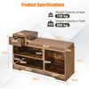 Comfy Changing Shoe Bench Shoe Cabinet with 1 Storage Drawer-Brown