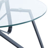 NEW Stylish 80cm Round Coffee Table with Tempered Glass Top and Black Metal Legs