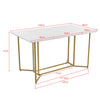 White Dining Table With Golden Metal Legs Dining Room Furniture Rectangle Table