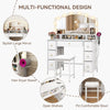 Modern Dressing Table Stool Set 10 LED Bulbs Mirror Vanity Desk 7 Drawer Storage