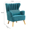 Velvet/Linen Shell Wing Back Upholster Accent Armchair Sofa Cushion Footstool UK