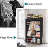 Fabric Canvas Wardrobe With Hanging Rail Shelving Clothes Storage Large Cupboard