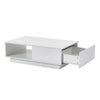 Wooden Coffee Table with Storage Drawer Shelf Sofa Side End Table with LED Light