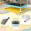 3-in-1 Kids Trampoline 6FT Rectangle Toddler Trampoline w/ Swing Horizontal Bar