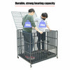 UK 46" Strong Dog Crate Cage Rolling Pet Kennel Prevent Escape Training Military