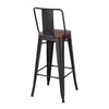 4 Industrial Metal Frame Bar Stools Breakfast Chairs High Counter Kitchen Stools