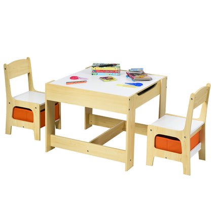 3-In-1 Activity Table Multipurpose Children Table and Chair Set with Drawers