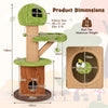 Modern Kitty Play& Rest House Activity Center Mushroom Cat Tree-Green