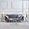 Nest of 3 Black Clear Tempered Glass Side End Lamp Sofa Tables Nested Tables