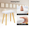 Dressing Table LED Round Mirror Vanity Glass Top Make up Desk Stool Cabinet Set