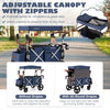 2 Passenger Push Pull Stroller Wagon Twin Stroller Wagon w/Removable Canopy