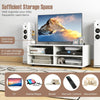 Modern TV Stand for TVs up to 40 Inch Wooden 4 Cubbies Media TV Console Table