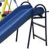 Ball Hoop Slide Nest Swing Ground Pegs Outdoor Metal Play Frame Swing Set Yellow