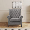 Upholstered Wing Back Armchair Velvet Quilted Wingback Single Sofa Cuddle Chairs