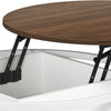 Round Lift Top Coffee Table with Hidden Storage for Living Room, Office