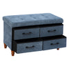 Easylife Ottoman Storage Bench With Drawers (Teal). Folding Storage Unit for