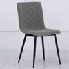 4x Dining Chairs Grey Linen Padded Seat Armless Leisure Kitchen Chair Metal Legs