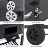 Charcoal BBQ Grill with Warming Rack Shelves Temperature Gauge Backyard Kit