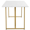 Dining Table with Marble Effect and Metal Frame Home Kitchen Dining Furniture