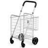 Portable Shopping Cart Folding Grocery Cart Heavy-Duty Utility Cart w/ Wheels