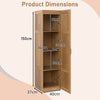 4-Tier Freestanding Floor Cabinet with Door-Natural