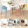 4Pcs Stackable Kitchen Chairs Set Modern Plastic Dining Room Chairs Color