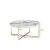 80cm Oglesby Coffee Table White Marble Gold Legs