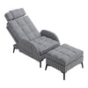 Nordic Recliner Chair Sleeper Sofa Lounger Armchair with Footstool Bedroom Sofas
