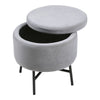 Storage Ottoman Toy Box Chair Seat Foot Stool Footrest Round Pouffe Coffee Table