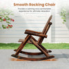 Outdoor Adirondack Rocking Chair for Adults with Slatted Seat-Brown