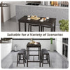 Modern 5 PCS Dining Set Kitchen Counter Height Table w/ 4 Upholstered Stools