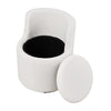 360° Swivel Chair Upholstered Sherpa Fleece Tub Armchair with Seating Storage UK