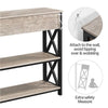 Console Sofa Table with 2 Open Shelves & Drawer Hallway Table Grey Retro Style