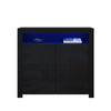 High Gloss 2 Doors Matt Body Sideboard Cupboard Kitchen Buffet Cabinet with LED