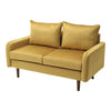 Modern Velvet Couch 2 Seater Sofa Padded Settee Loveseat w/Cushions Wooden Legs